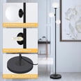 thumbnail image 6 of 3 Globe Eclectic Floor Lamp - 3 Color Options Moderm Floor Lamps for Living Room, Mid Century Standing lamp Home Decor for Bedrooms Office(Matte Black, LED Bulbs Included), 6 of 7