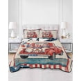 thumbnail image 2 of Quilt King Size Bedding Set, Independence Day Reversible Summer Quilt 3 Pieces, American Flag Gnomes Truck Balloons Vintage Lightweight Bedspreads Coverlets with 2 Pillow Shams for All Seasons, 2 of 5