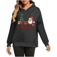 thumbnail image 2 of HOMBOM Christmas Sweatshirts for Womens Fleece Linend Hoodies Pullover Cute Santa Black Xmas Holiday Long Sleeve Womems Shirts, 2 of 7