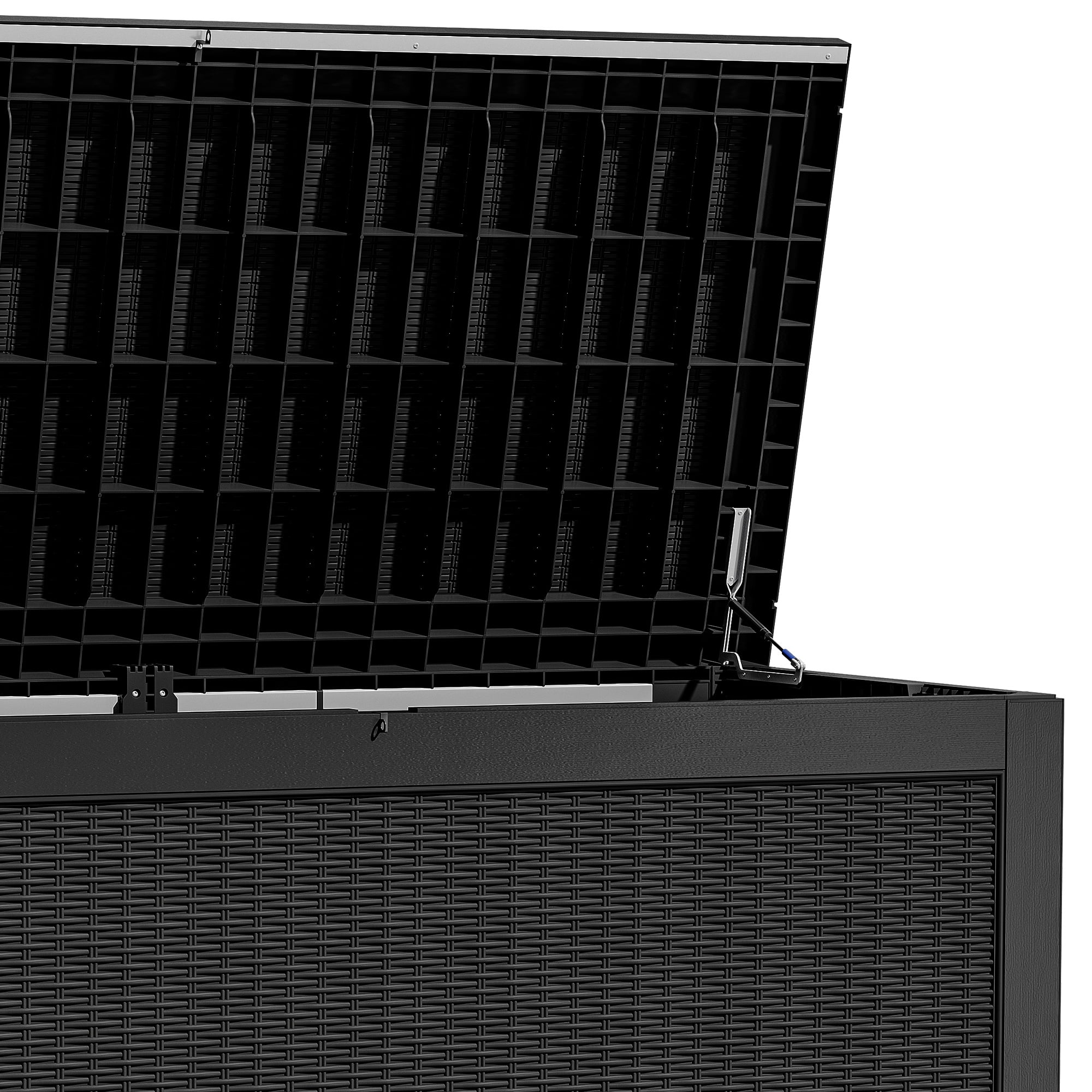 Uforic XXL 260 Gal Large Deck Box, Outdoor Rattan Storage Box, Waterproof & Lockable,Black
