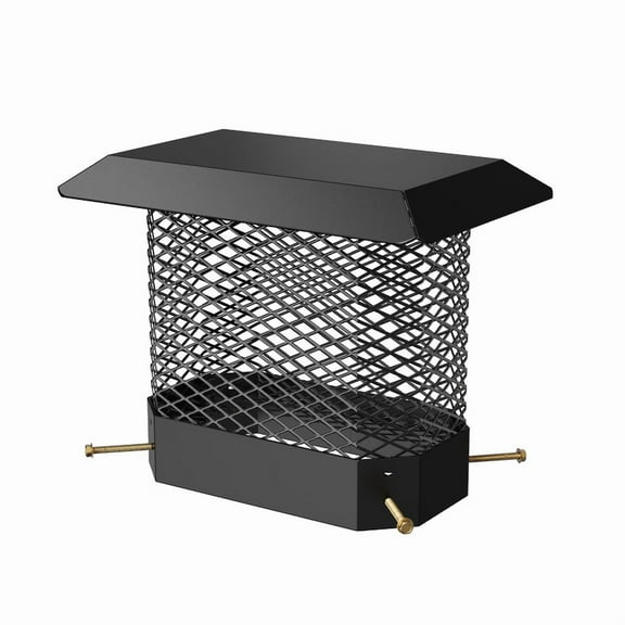 Towallmark 5x9 Inch Galvanized Steel Chimney Cap, Square Chimney Cover With Mesh Screen, Flue Cover For Fireplace Vent, Outdoor Rain Cap For Square Chimneys, Rust Resistant