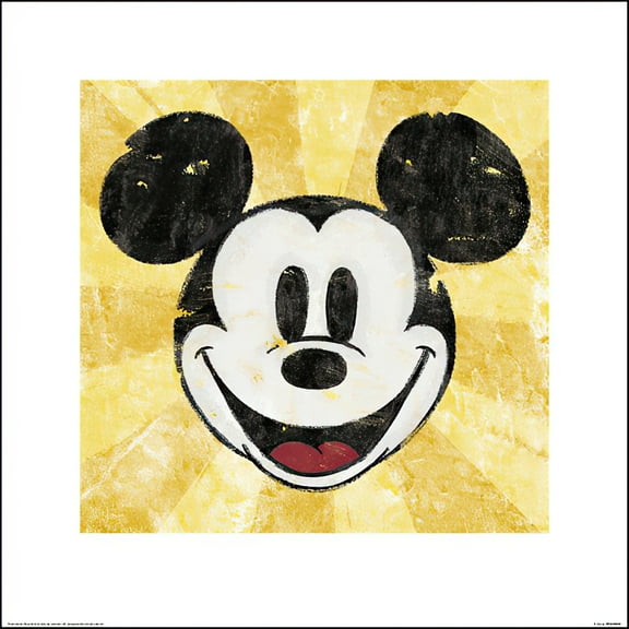 Mickey Mouse - Disney Art Print / Poster (Retro / Vintage Look) (16" X 16")