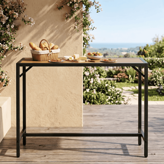 TLSUNNY 47” Bar Table, Rectangular Pub Table, Counter Height Bar Table, Industrial Bar Height Table, Dining Table for Kitchen, Living Room, Ez to Set