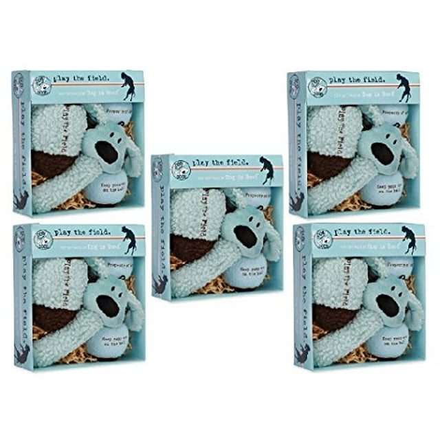 Dog Gift Box 4 Piece Blue Plush & Ball Toy Set AVAILABLE IN BULK PACKS