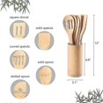 thumbnail image 2 of Kitchen Cooking Bamboo Utensils Set,6 Pcs Wooden Spoons And Spatula Kitchen Cooking Tools For Nonstick Cookware And Work, 2 of 5