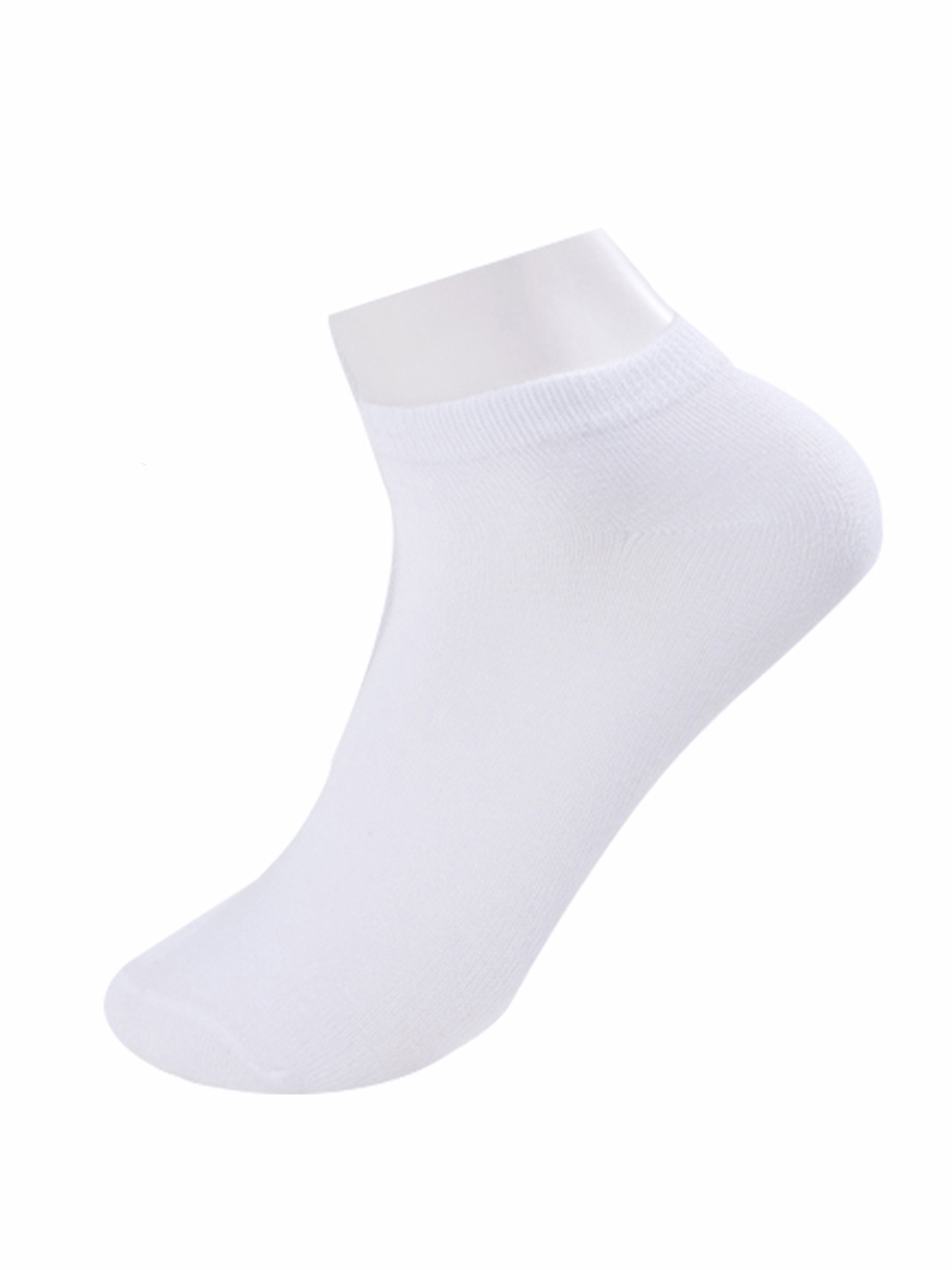 INSPIRE CHIC Women's 10 Pairs Stretch Breathable Cuffs Low Cut Ankle Socks XX-Small White