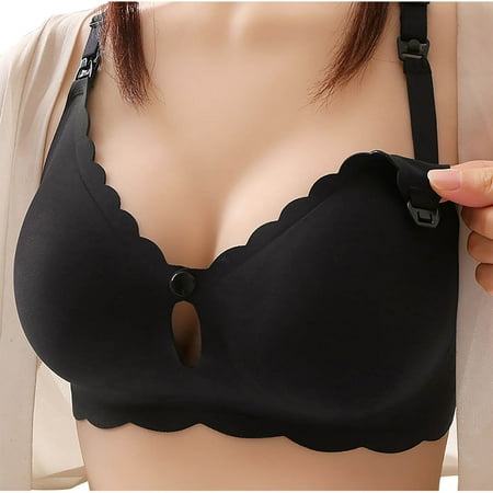 New Arrivals Nexjvus Nursing Bras for Breastfeeding Removable Strap Wirefree Front Open Front Open Button Maternity Bra Fashion Bra Size S-XL