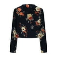 thumbnail image 5 of Karight Womens Cropped Hoodie Ladies Long Sleeve Crop Tops Floral Printed Hoodies Hooded Pullover Sweatshirts, 5 of 5