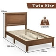 thumbnail image 2 of Gymax Twin Size Bed Frame Platform Slat High Headboard Bedroom Rubber Wood Leg Walnut, 2 of 10