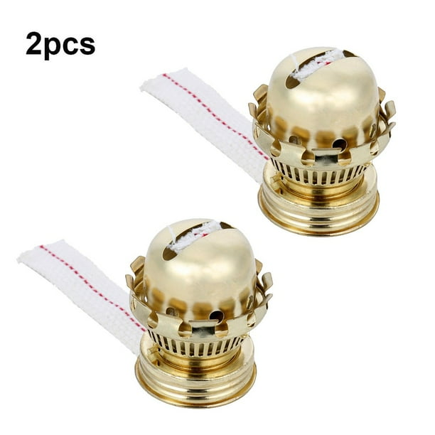2 Oil Lamp Burner with Wick Brass Plated Burner Oil Lamp Replacement