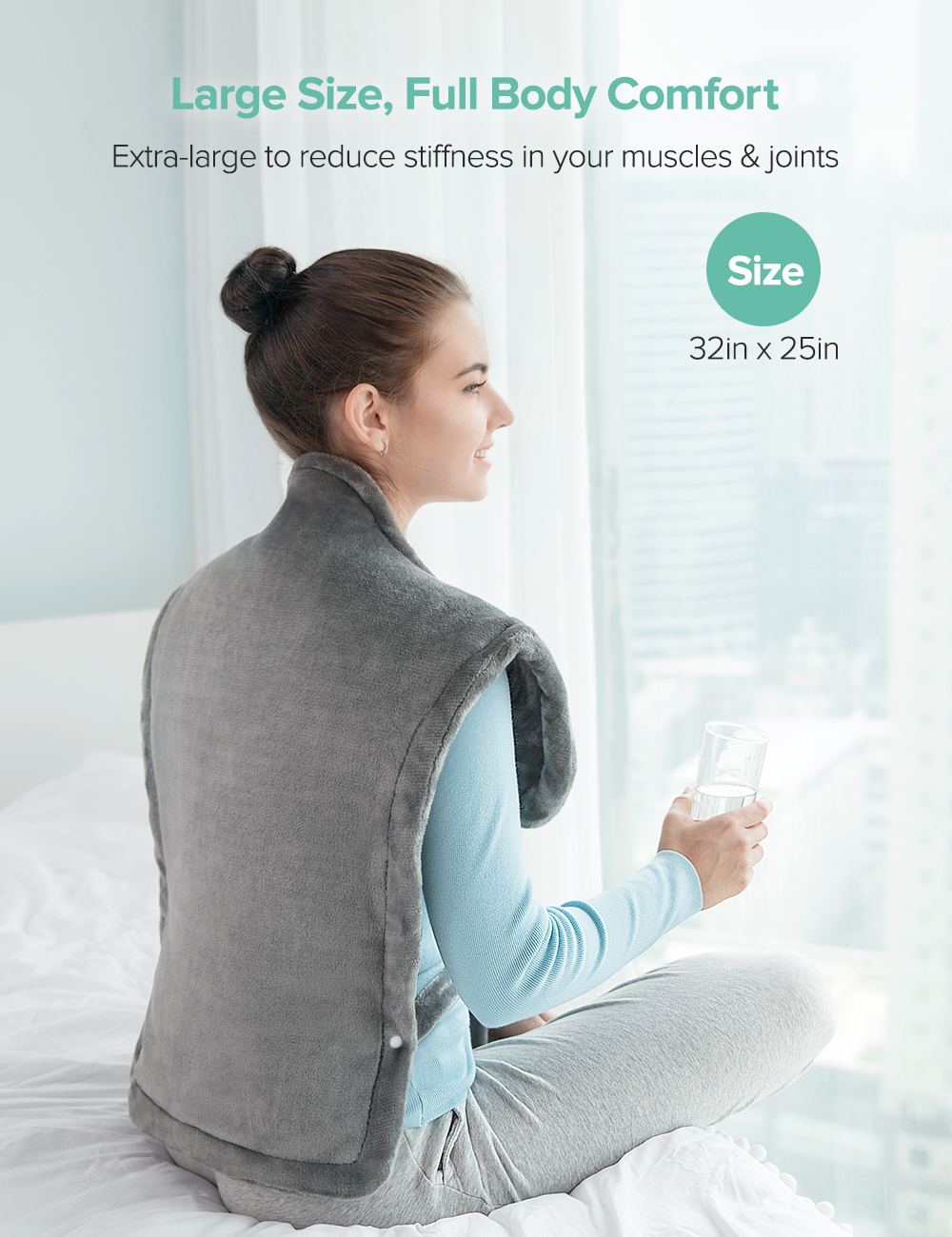 Sable Large Electric Heating Pad for Back & Neck Relief photo 2