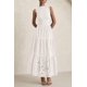 thumbnail image 5 of Vestido de verano PRETTYGARDEN 2025, camiseta sin mangas con ojales, maxi con bolsillos, 5 of 9