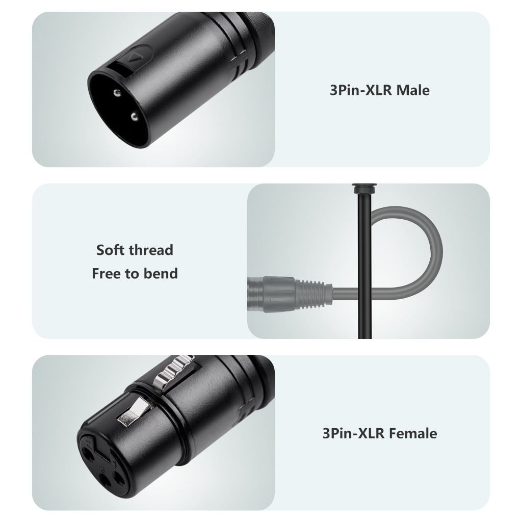 3Pin Male to Double 3Pin Female Music Signal Patches Adapters Cable for Speakers Amplifiers Sound Consoles Guitar