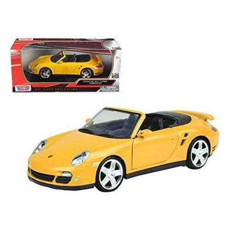 Porsche 997 Carrera Cabriolet - 1 by 24 Porsche Carrera 911 997 Turbo Cabriolet Diecast Model Car, Yellow