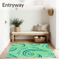 thumbnail image 3 of ODIKA 3'x5' Machine Washable Non-Slip Area Rug, Elegant Swirling Paisley Botanical Whimsical Transitional Motif High Traffic Rug, Green, 662270, 3 of 7