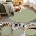thumbnail image 6 of Sage Green Round Rugs 4ft, Farmhouse Solid Green Color Modern Art Non Slip Washable Rug Runner, Low Pile Indoor Floor Carpet Mat Bathroom Rugs for Living Room, Bedroom, Kids Room, 6 of 9