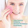 thumbnail image 3 of Acdanc Kojic Acid and Turmeric Cleansing Pads Mix Color Facial Sponges for Exfoliating Pink ,10 Pack, 3 of 4