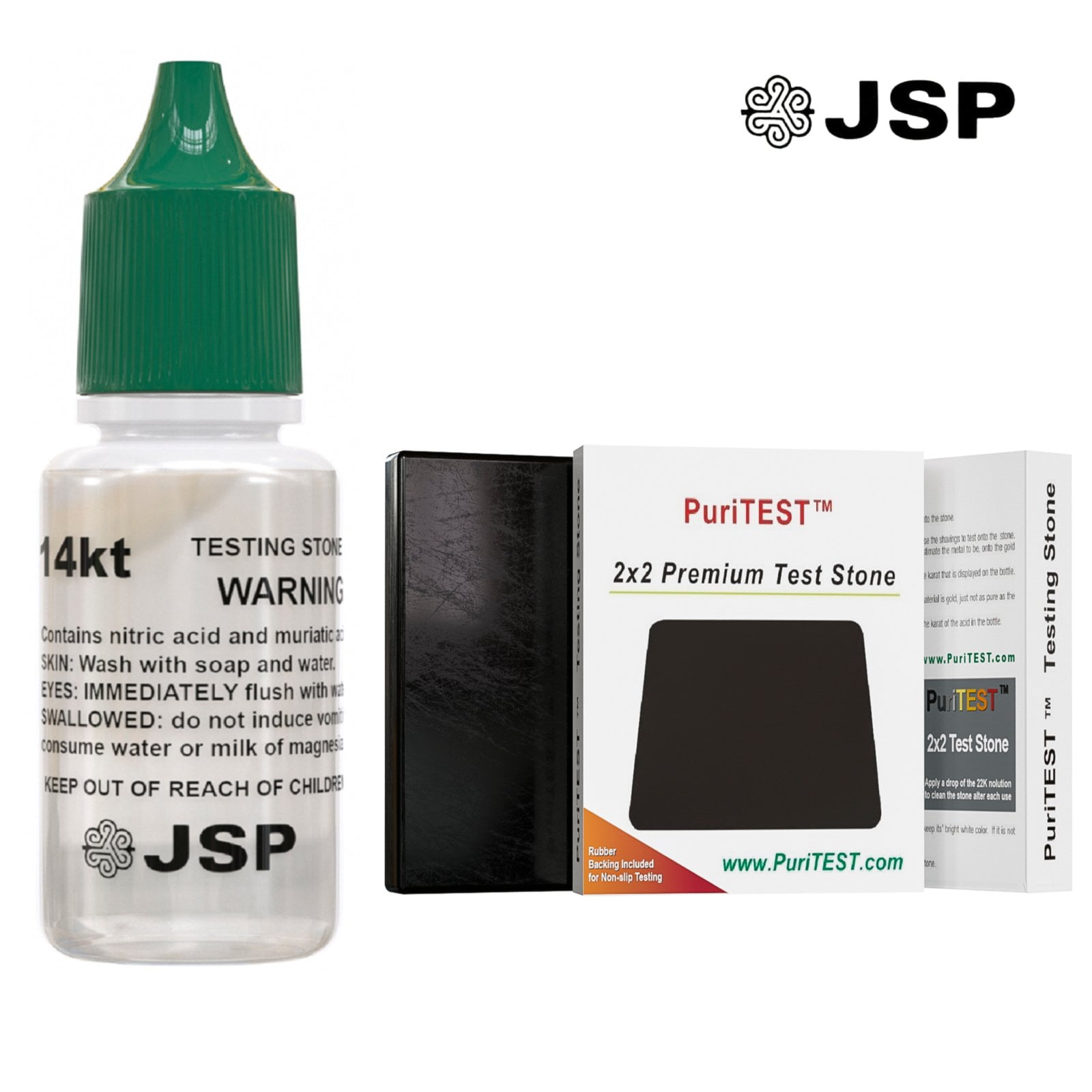 JSP 14K Gold Scrap Jewelry Testing Kit Acid Test Liquid Scratch Stone
