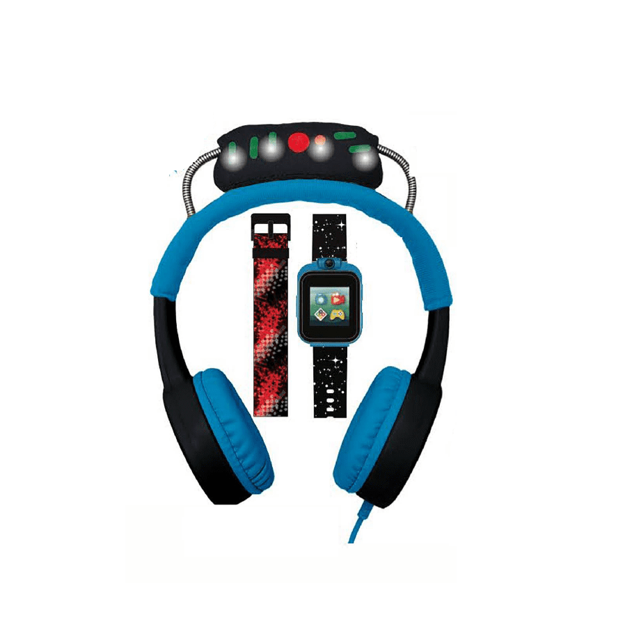 iTECH Jr Kids Smartwatch With Mini Mic & Headphones, Iridescent Strap, Black/Blue - Walmart.com