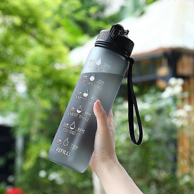 1000ml Water Bottles with Times to Drink and Straw, Motivational Water Bottle with Time Marker, Tritan & BPA Free, Drink