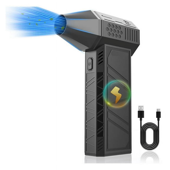 Powerful Compressed Air Duster-Adjustable 130000RPM -Reusable No Canned Air Duster Can for Computer Keyboard, Car, Home.,1 x dust collector 1 x USB cable,Black