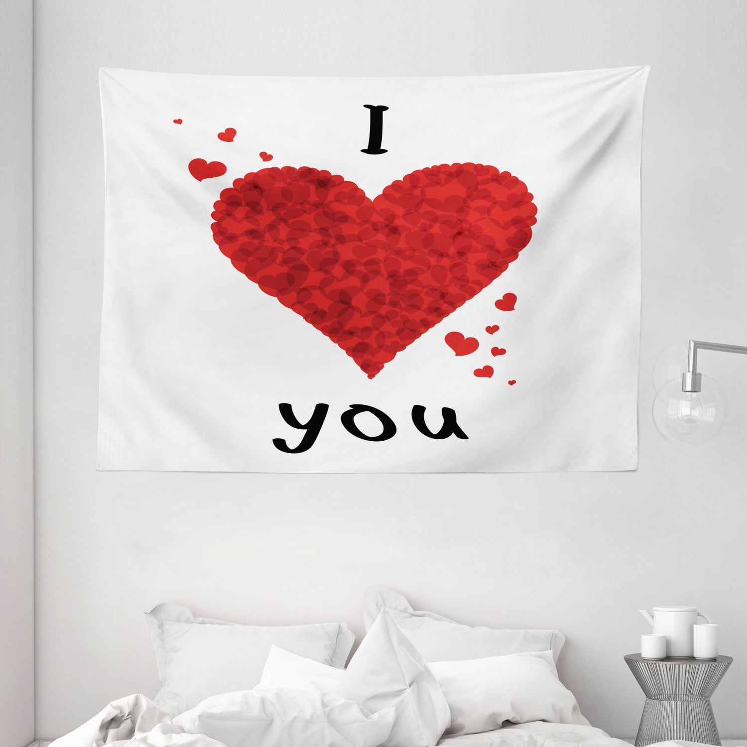 I Love You Tapestry, Love Bouquet Shape Abstract Heart Vivid My Dear ...