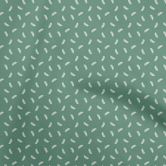 oneOone Cotton Flex Green Fabric Leaves Sewing Material Print Fabric By The Yard 40 Inch Wide