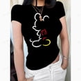 thumbnail image 2 of 2024 Verano Nueva Camiseta de Manga Corta para Mujer Estampado de Mickey Mouse Sencilla Casual Suave Todo Combinación Camisetas Básicas Camisetas de Moda de Verano, 2 of 5