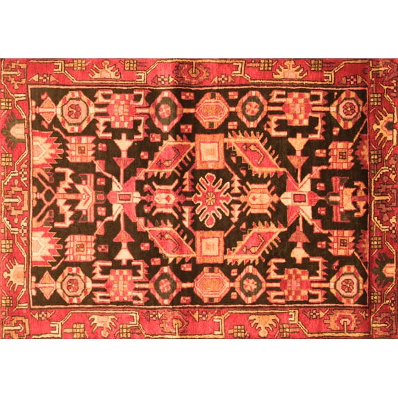 Ahgly Company Indoor Rectangle Persian Orange Traditional Area Rugs, 7' x 10'