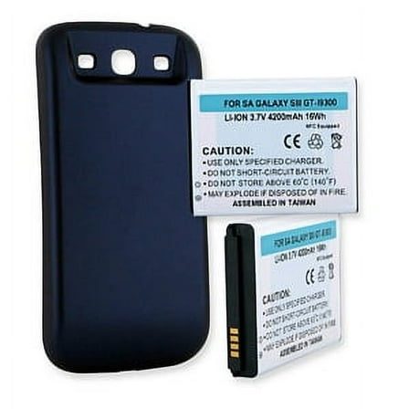SAMSUNG GALAXY S III 4200mAh EXTENDED BATTERY WITH NFC BLUE CVR   FREE SHIPPING
