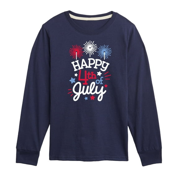 Instant Message - Happy 4Th Of July - Toddler & Youth Long Sleeve Graphic T-Shirt