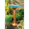 Verona Copper Solar Birdbath - Brushed Finish