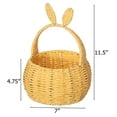 thumbnail image 4 of Wickerwise Hand-Woven Easter Bunny Ear Basket with Handle – Multi-Purpose Paper Rope Wicker Basket for Easter Egg Hunts, Picnics, Flower Arrangements, Food Storage, Party, and Home Decor, Yellow, 4 of 7