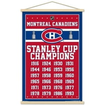 NHL Montreal Canadiens Champions 13 Wall Poster with Wooden Magnetic Frame, 22.375" x 34"