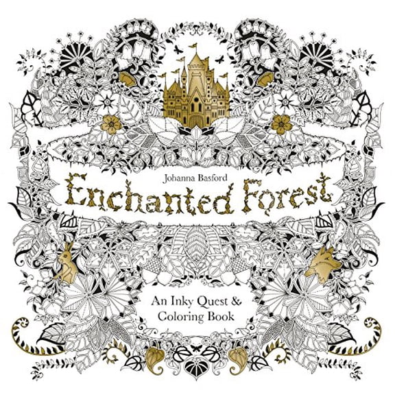 Pre-Owned Enchanted Forest: An Inky Quest and Coloring Book for Adults (Paperback) 1780674880 9781780674889