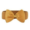 thumbnail image 3 of Weikingp Belts for Women Ladies Elastic Stretch Chiffon Bow Belt Accessories Versatile Decorative Skirts Cloth Waistbands Western Belts for Woman Womens Belt (Clearance) Brown Polyester, 3 of 7