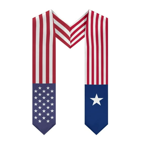 More design Graduation shawl Liberia Flag & United States Flag Stole Sash Honor Study Aboard International Students
