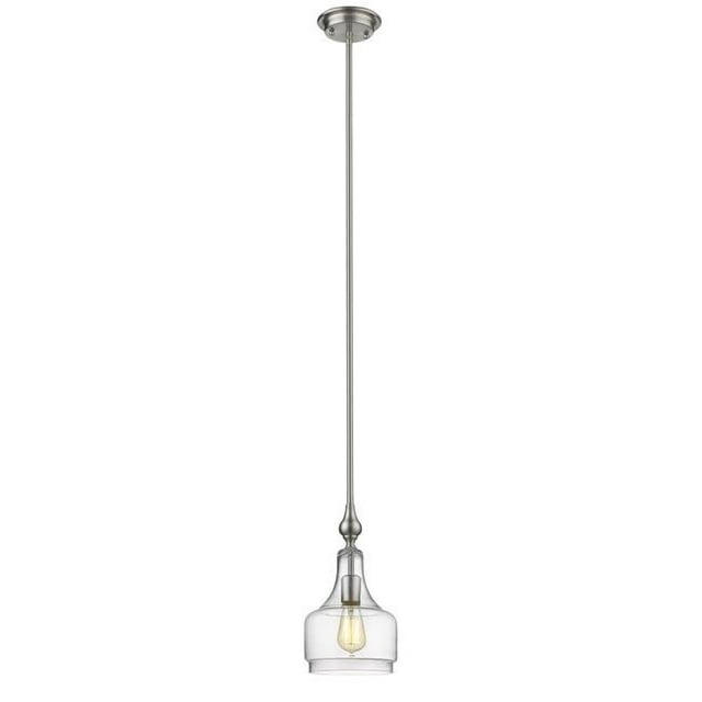 Chloe Lighting CH2S007BN08-DP1 Layla Transitional 1 Light Brushed Nickel Ceiling Mini Pendant - 8 in.