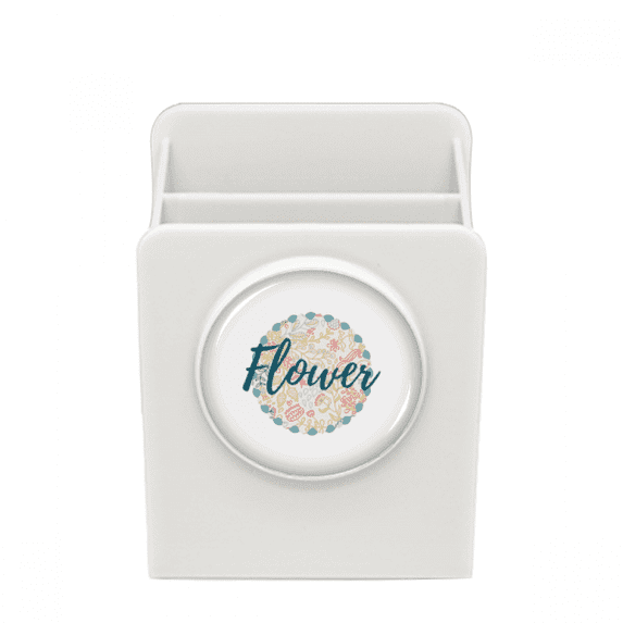 line flower paint Desk Pencil Holder Cup Pen Organizer