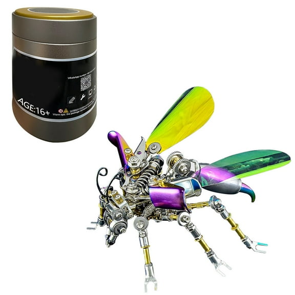3D Metal Puzzles Mechanical Wasp Model Kits, 180PCS DIY Assembly Model Insect Metal Building Home Decor Craft Hobby Gifts Steampunk for Teens & Adults
