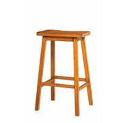 Wooden Bar Stool (Set-2), Antique Oak by Benzara