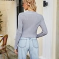 thumbnail image 2 of SWSMCLT Women's Fashion Thermal Fall Winter Long Sleeve Sweater Crop Top Soft Spring Knit Cozy Cropped Top Grey Medium, 2 of 4