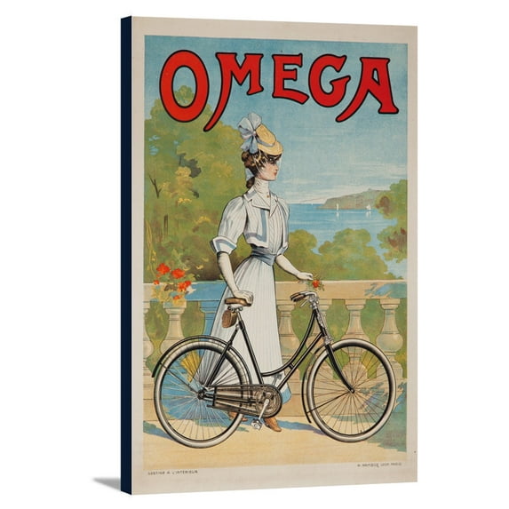 Omega Vintage Poster France c. 1896 (12x18 Gallery Wrapped Stretched Canvas)