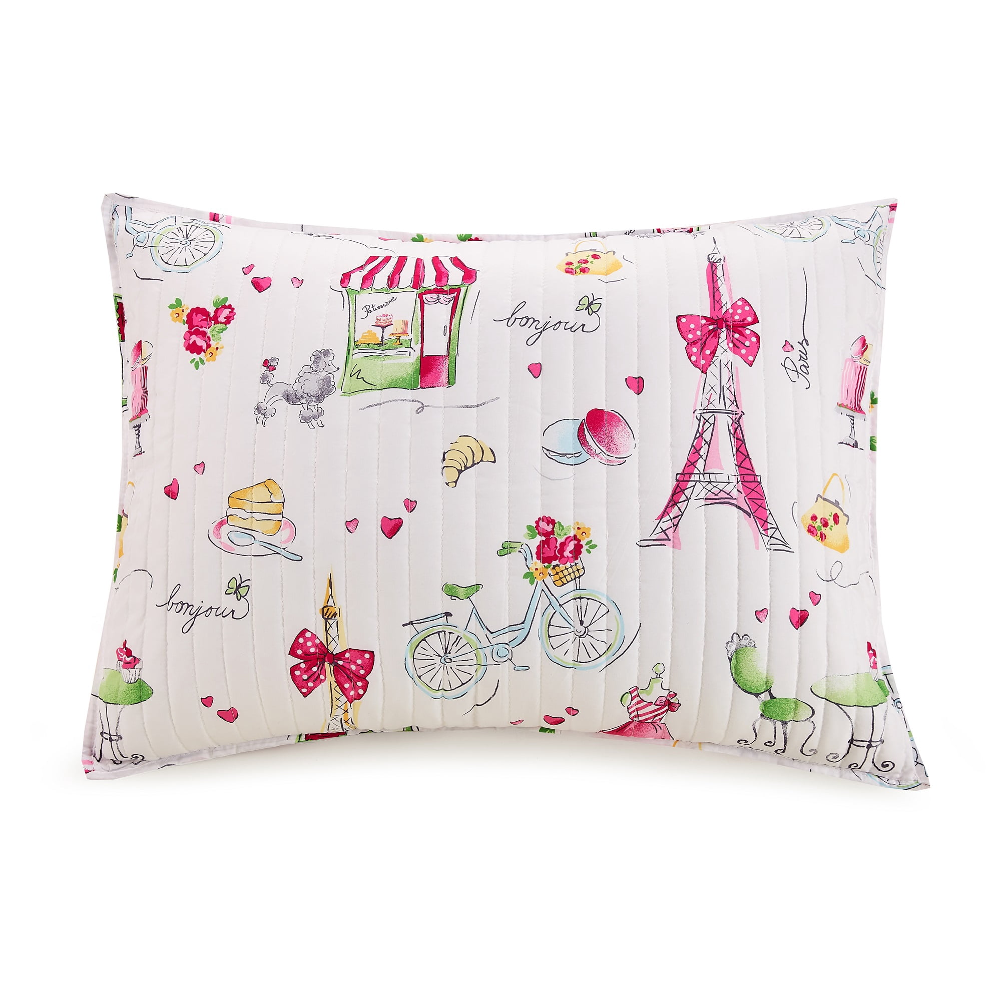 Urban Playground Kids and Teens Pretty in Paris Pink 3-Piece Quilt Set, Full/Queen