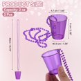 thumbnail image 2 of Uxcell 2 Pcs Shot Glass Necklaces, 2 oz Shot Cups on Beaded Necklace, Plastic Glass Cups Bead Chain Striped for Party, Purple, 2 of 7