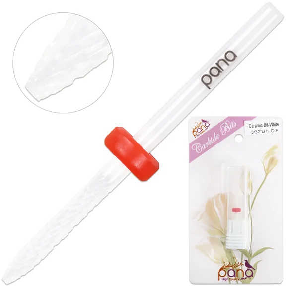 Professional Quality Ceramic White Under Nail Cleaner Bit Nail Drill Fine Grit