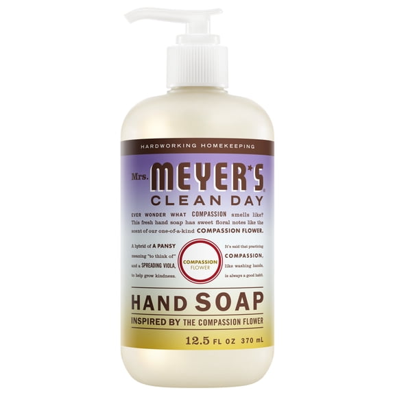 Mrs. Meyer’s Clean Day Hand Soap, Compassion Flower Scent, 12.5 Fl Oz