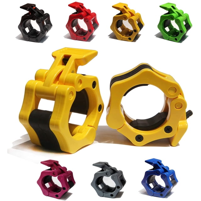 2” Olympic Barbell Clamps - Solid ABS Locking Barbell Collars with Quick Release - for Professional Training Strong Lifts and Olympic Training- Set of 2