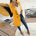 thumbnail image 2 of Fsqjgq Cute Fall Jackets for Women Women Soft Coat Long Sleeve Hairy Open Pocket Front Short Cardigan Suit Jacket Solid Button Long Coat en Anorak Jacket Women Yellow S, 2 of 6