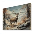 thumbnail image 2 of Designart "Deer Winters gracefulness" Animals Print on Natural Pine Wood, 2 of 5